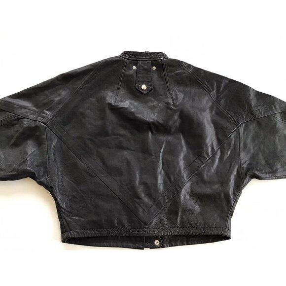 $698 Diesel Women’s Tauri Black Leather Oversized Jacket Size S - Picture 10 of 10